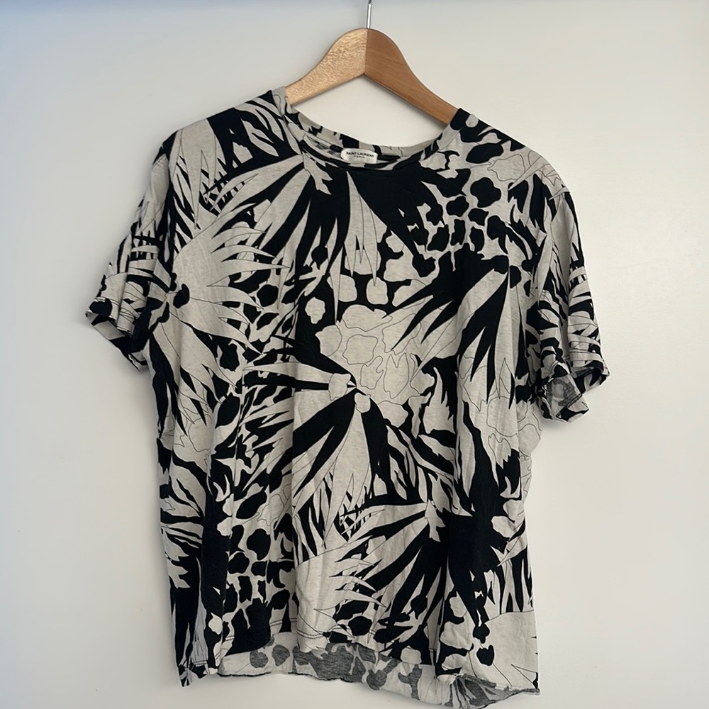 Saint Laurent SS20 Jungle Flower Print T-Shirt.